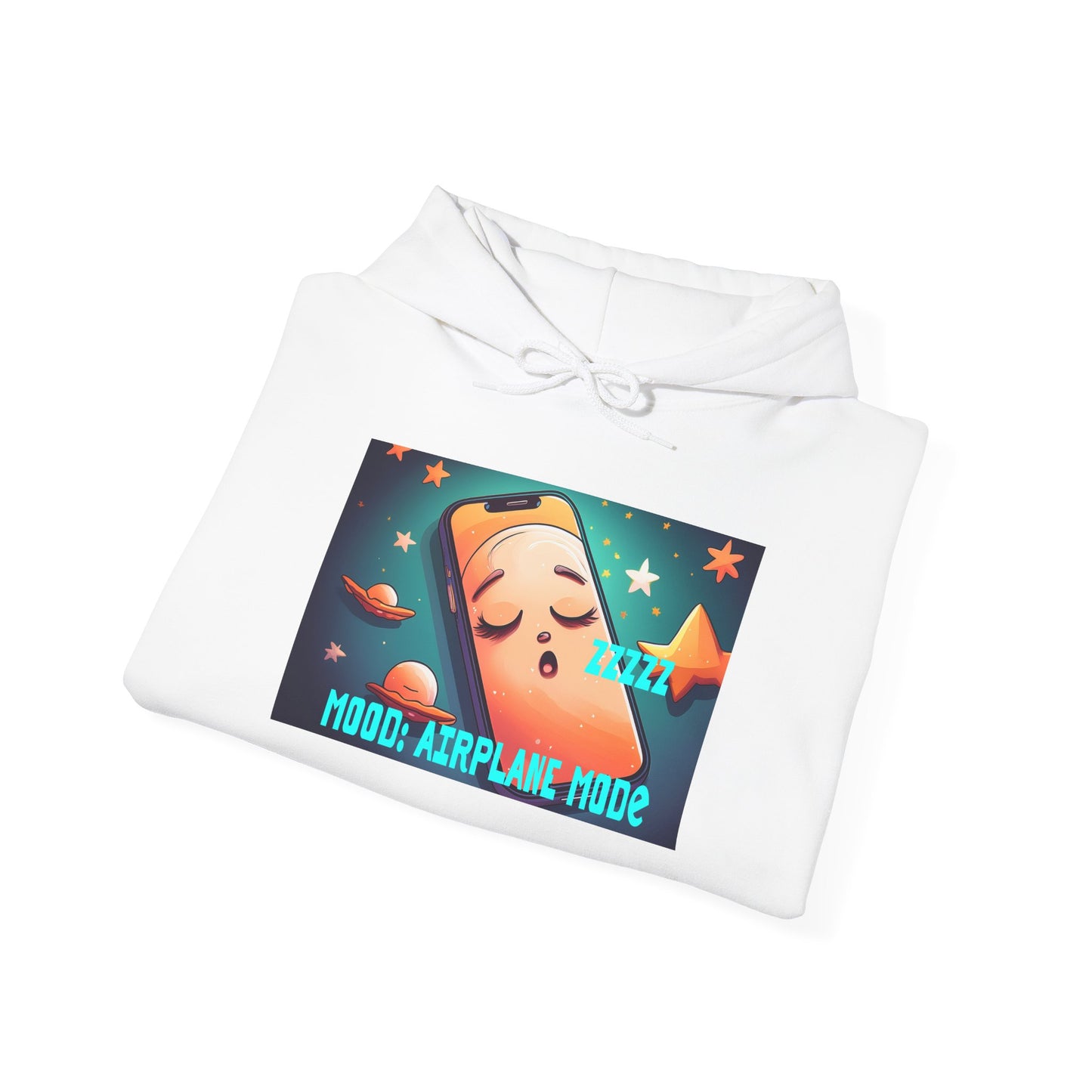 Hooded Sweatshirt - Airplane Mode Mood Sleeping Phone