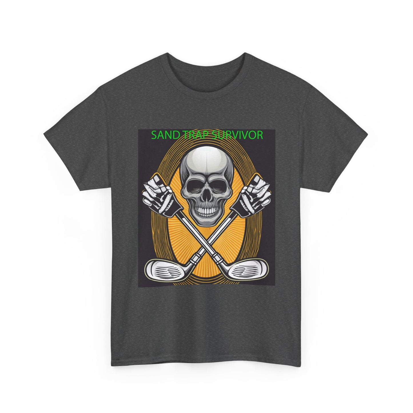 Golf Survivor Skull Tee, Unisex Heavy Cotton T-Shirt, Perfect Gift for Golf Lovers, Sports Apparel, Casual Wear, Skull Design