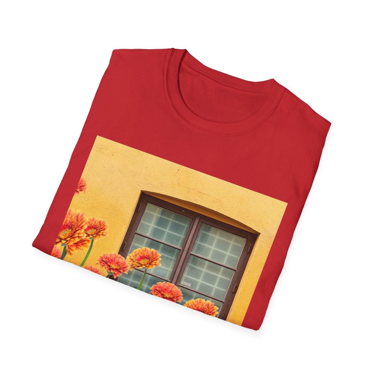 Vibrant Flower Catalina Window Tee - Unisex Softstyle T-Shirt, Floral Graphic Shirt, Spring Fashion, Gift Idea, Art Lover's Top, Summer Outfit