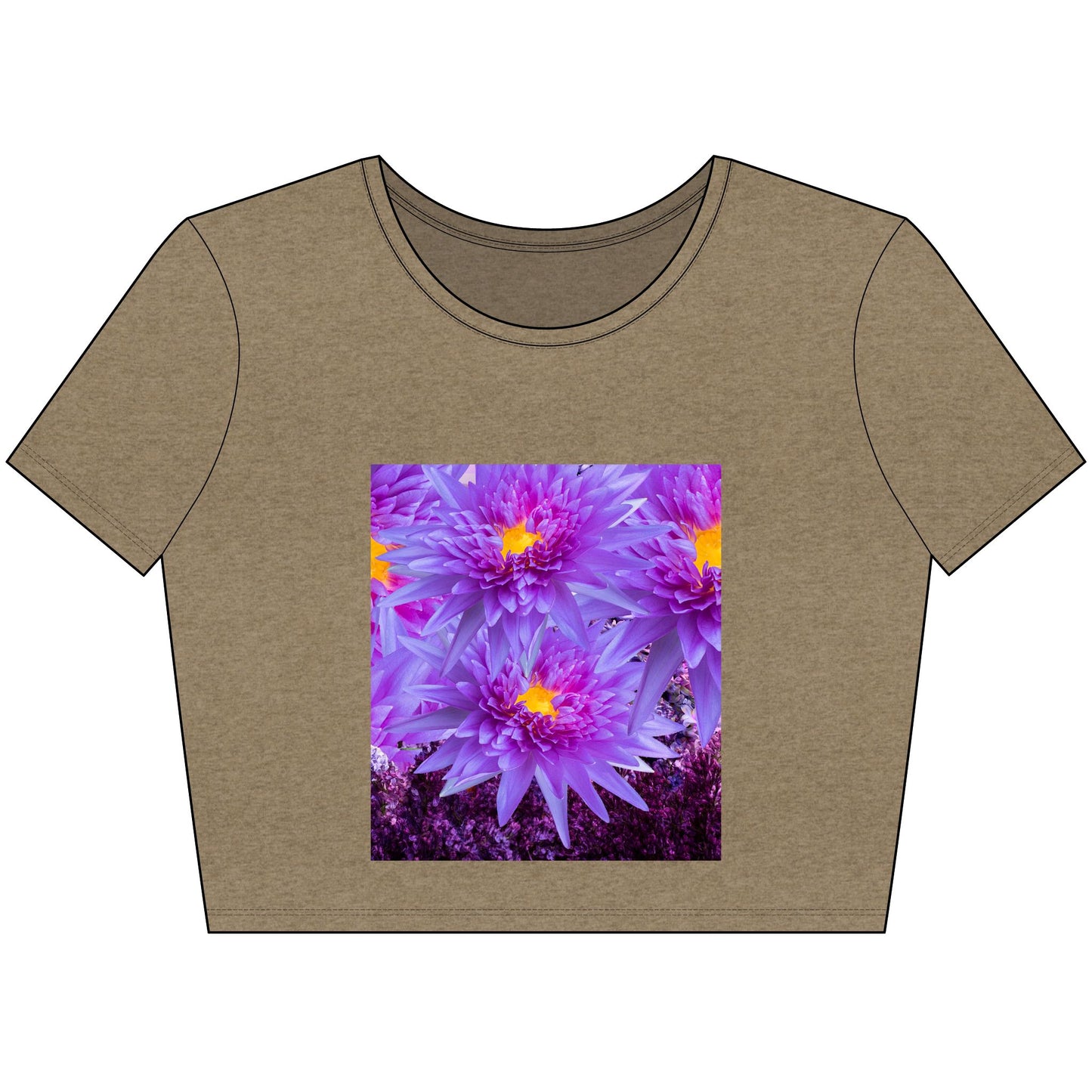 Purple flowers bloomWomen’s Poly-Cotton Crop Tee
