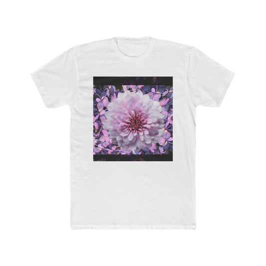 Floral Lilacs Bloom Unisex Cotton Crew Tee, Floral T-Shirt, Summer Outfit, Gift for Nature Lovers, Eco-Friendly Apparel, Botanical Tee