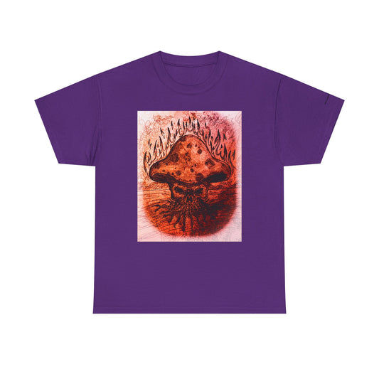Mushroom Flame T‑Shirt — Psychedelic Burning Mushroom Graphic Tee