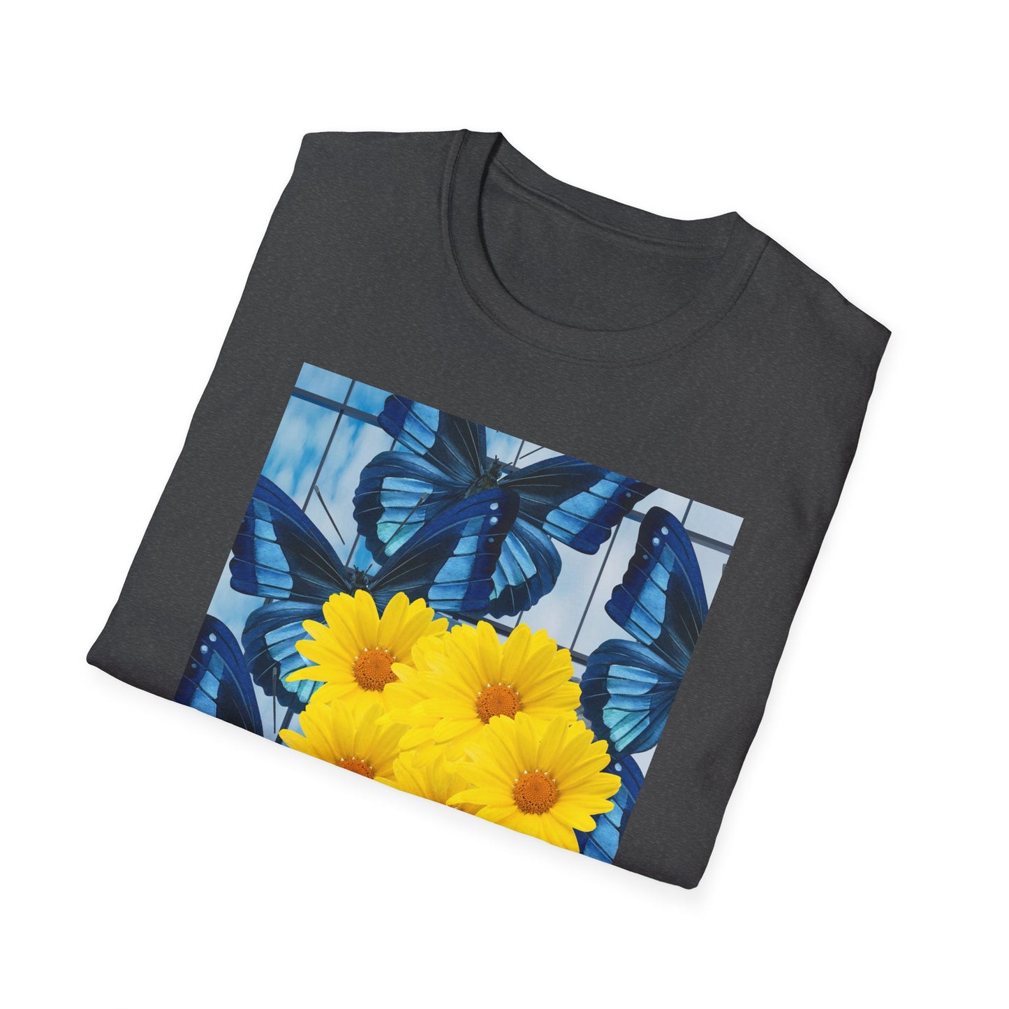 Sunny Blooms Unisex Softstyle T-Shirt, Floral Graphic Tee, Gift for Her, Summer Vibes, Casual Wear, Nature Lover Gift