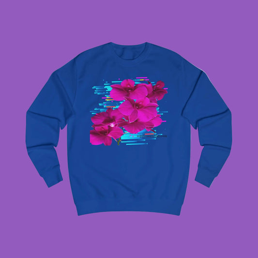 Vibrant Floral Glitch Unisex Sweatshirt - Cozy Spring Fashion