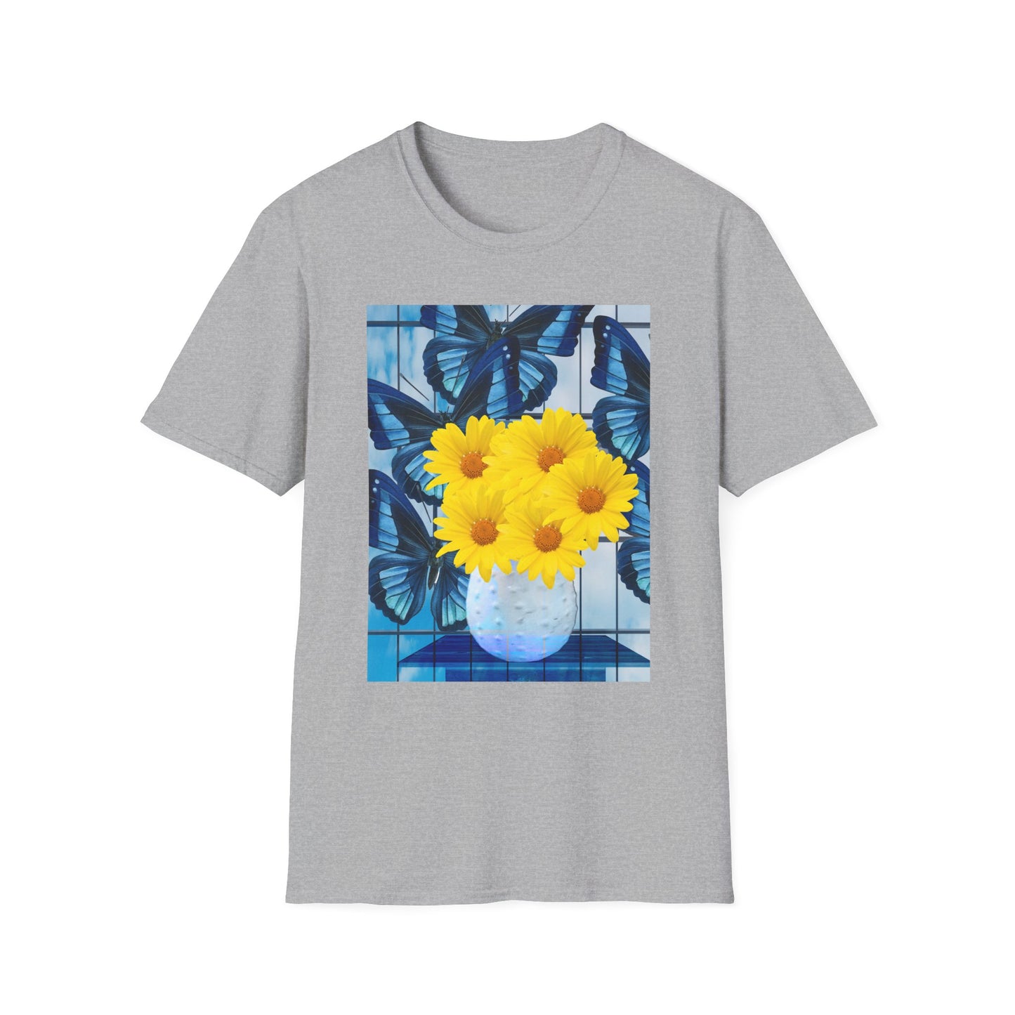 Sunny Blooms Unisex Softstyle T-Shirt, Floral Graphic Tee, Gift for Her, Summer Vibes, Casual Wear, Nature Lover Gift