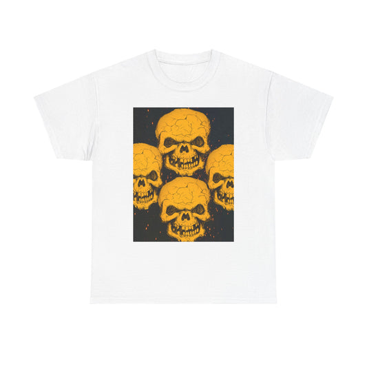 Halloween Skull Graphic Tee, Unisex Heavy Cotton Tee, Graphic T-Shirt, Casual Wear, Unique Halloween Style, Perfect for Parties