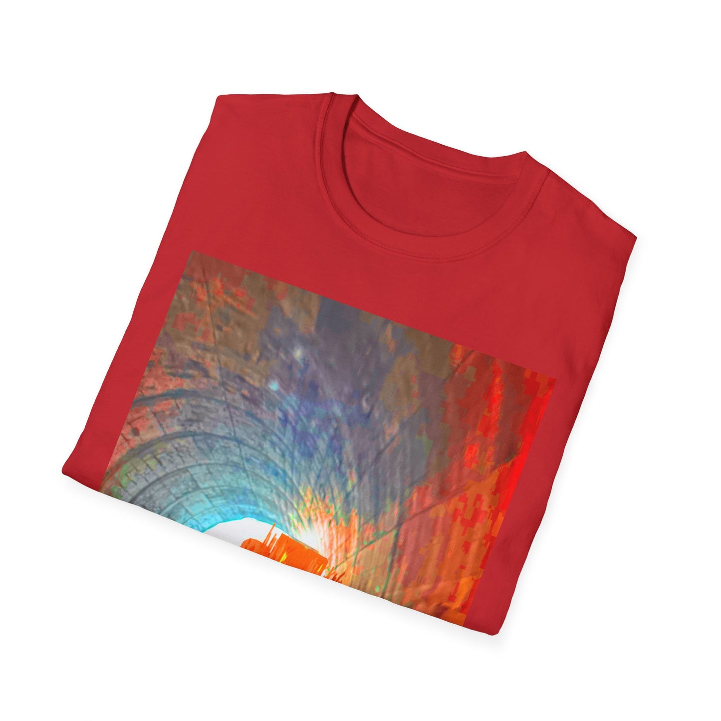 Vibrant Adventure motorcycle T-Shirt | Unisex Softstyle Tee, Casual Streetwear, Trendy Graphic Top, Unique Gift for Travelers, Colorful Artwork Shirt