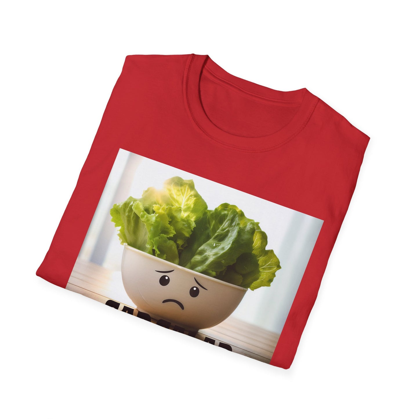 Cute T-Shirt with Sad Salad Face Design