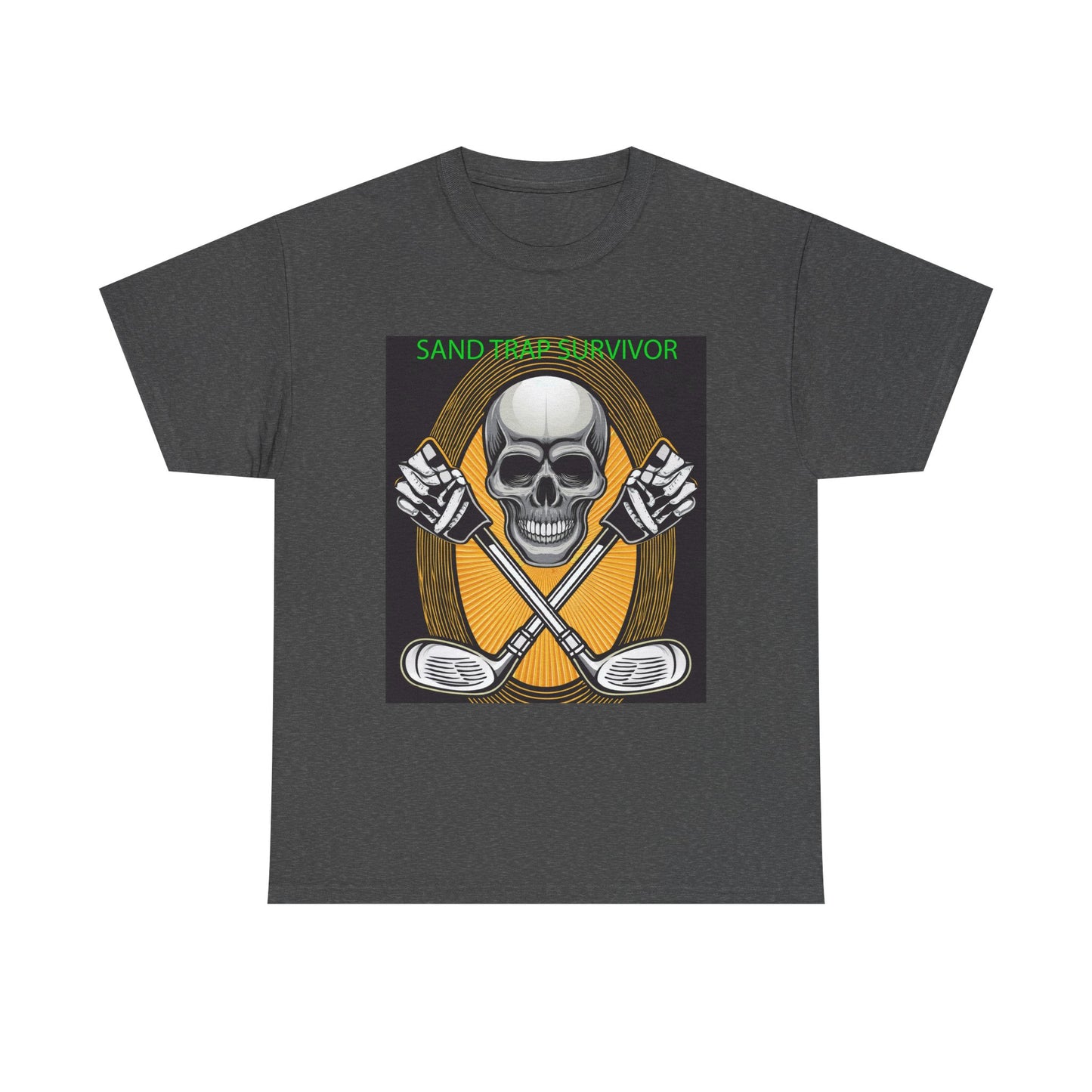 Golf Survivor Skull Tee, Unisex Heavy Cotton T-Shirt, Perfect Gift for Golf Lovers, Sports Apparel, Casual Wear, Skull Design