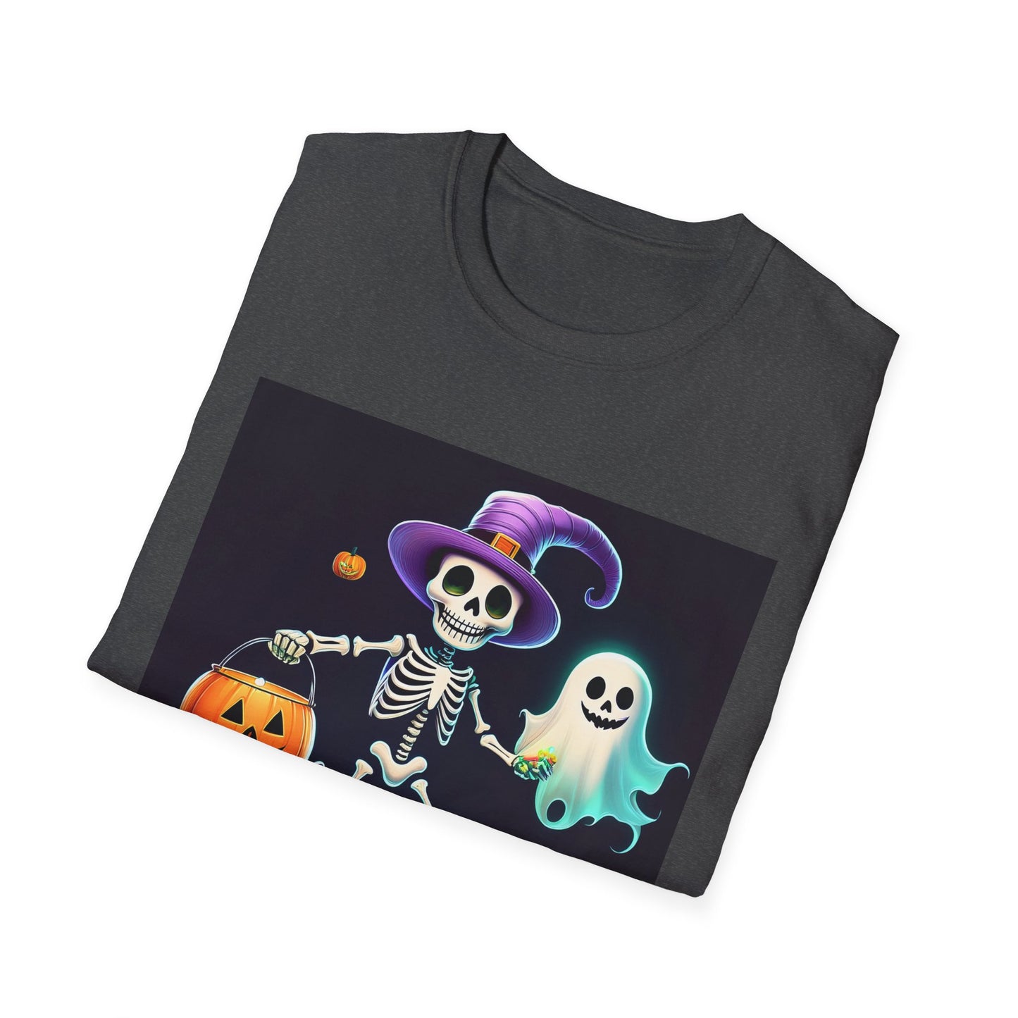 Halloween Skeleton Unisex T-Shirt, Trick or Treat Tee, Spooky Season Apparel, Ghost Theme Shirt, Halloween Costume Top