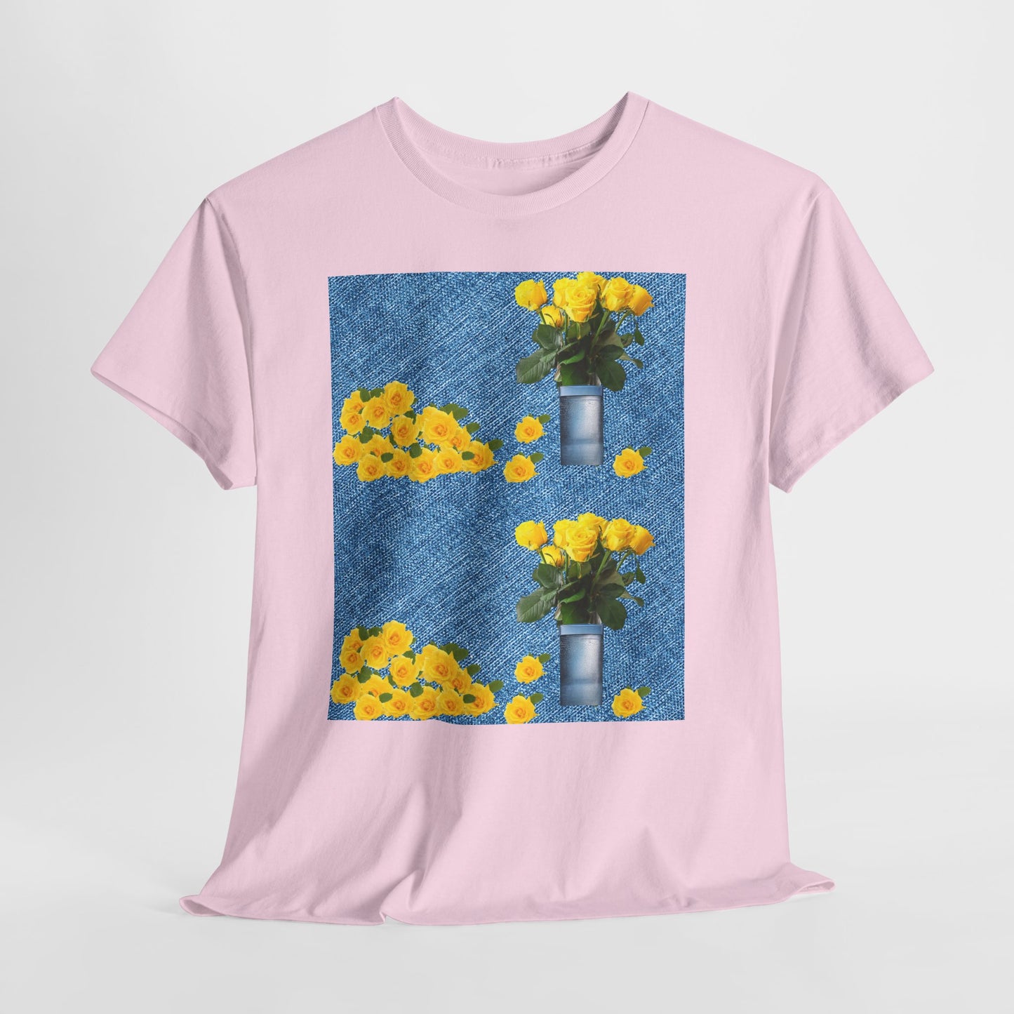 Sunflower double the pretty Bouquet Unisex Heavy Cotton Tee, Floral Graphic Tee, Casual Wear, Gift for Her, Summer Fashion, Eco-Friendly T-Shirt