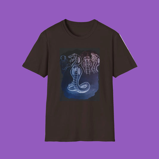 Cobra Spirit T-Shirt — Neon Snake Sketch Graphic Tee