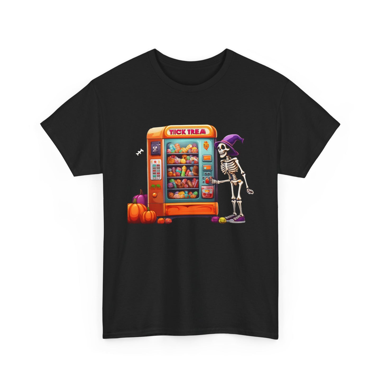 Halloween Skeleton Vending Machine Tee | Unisex Heavy Cotton T-Shirt, Spooky Shirt, Fall Fashion, Trick or Treat Top, Halloween Costume