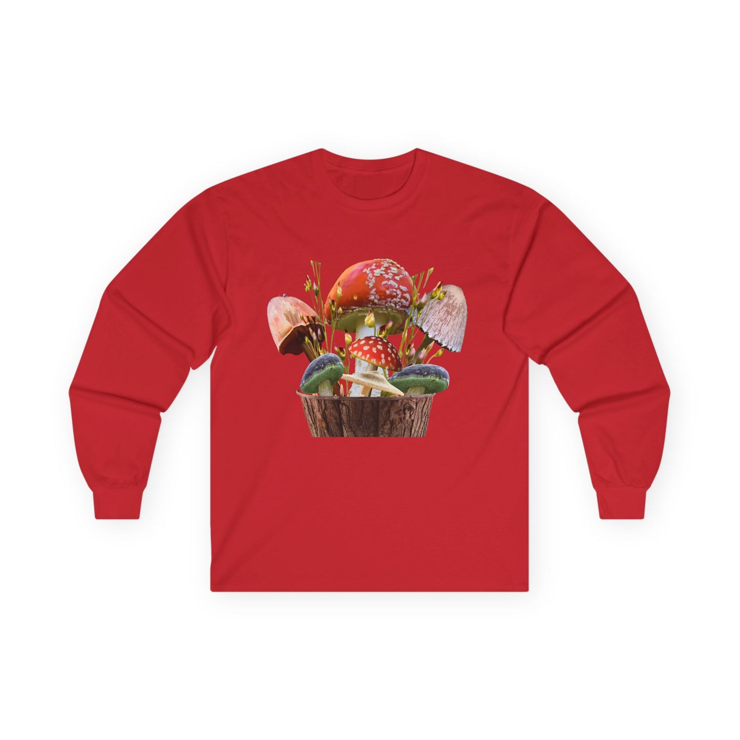 Whimsical Mushroom Long Sleeve Tee | Nature Lover Gift, Fall Fashion, Unisex Tee, Eco-Conscious Style, Cozy Everyday Wear