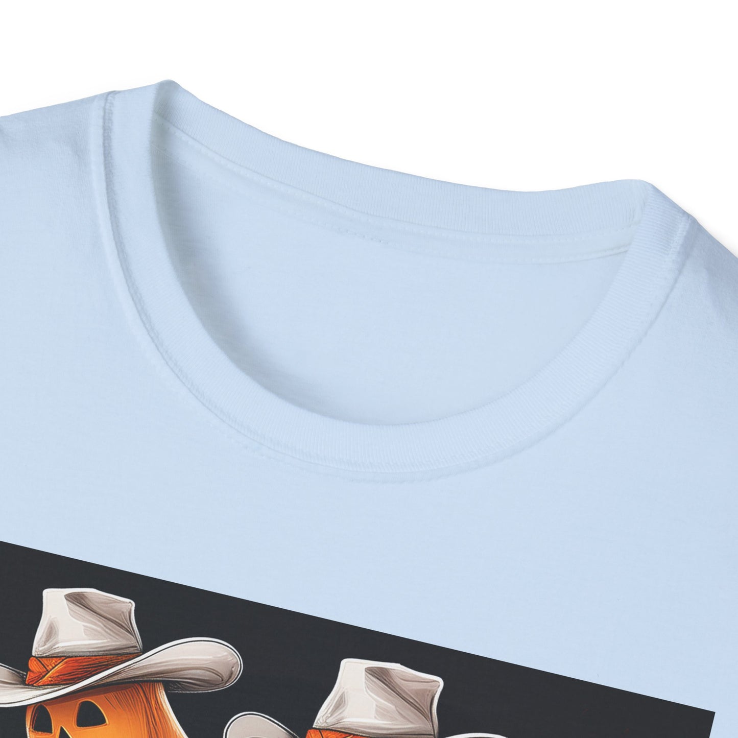Funny cowboyGhost Bicycle T-Shirt | Halloween Tee for Kids, Unisex Festival Apparel, Ghostly Fun Wear, Spooky Season Gift