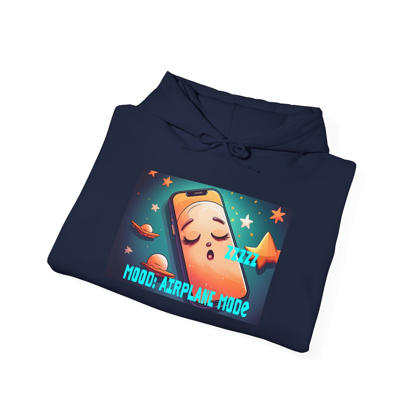 Hooded Sweatshirt - Airplane Mode Mood Sleeping Phone