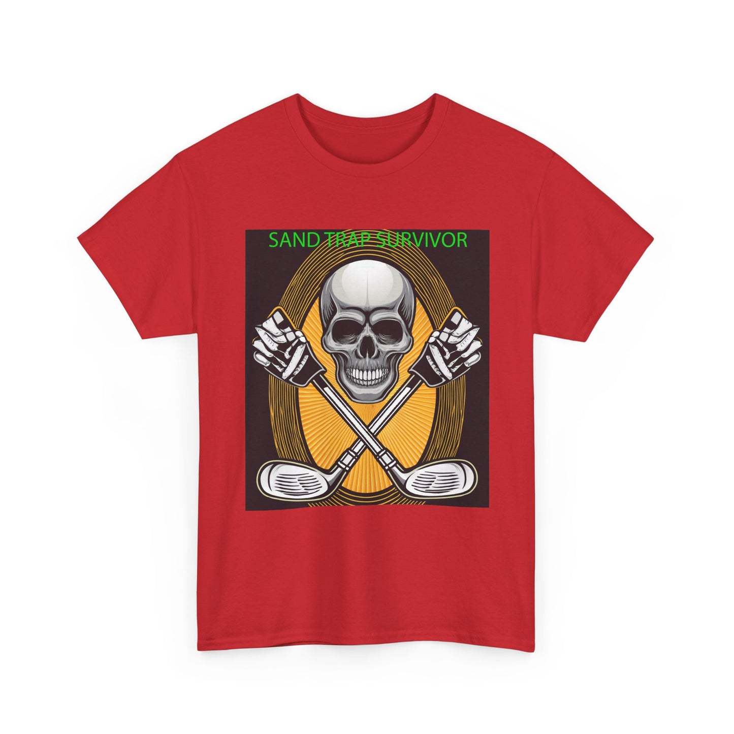 Golf Survivor Skull Tee, Unisex Heavy Cotton T-Shirt, Perfect Gift for Golf Lovers, Sports Apparel, Casual Wear, Skull Design