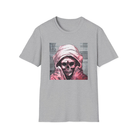 Grim Reaper Graphic Tee, Unisex Softstyle T-Shirt with Edgy Design, Halloween Apparel, Casual Streetwear, Gothic Fashion, Perfect Gift