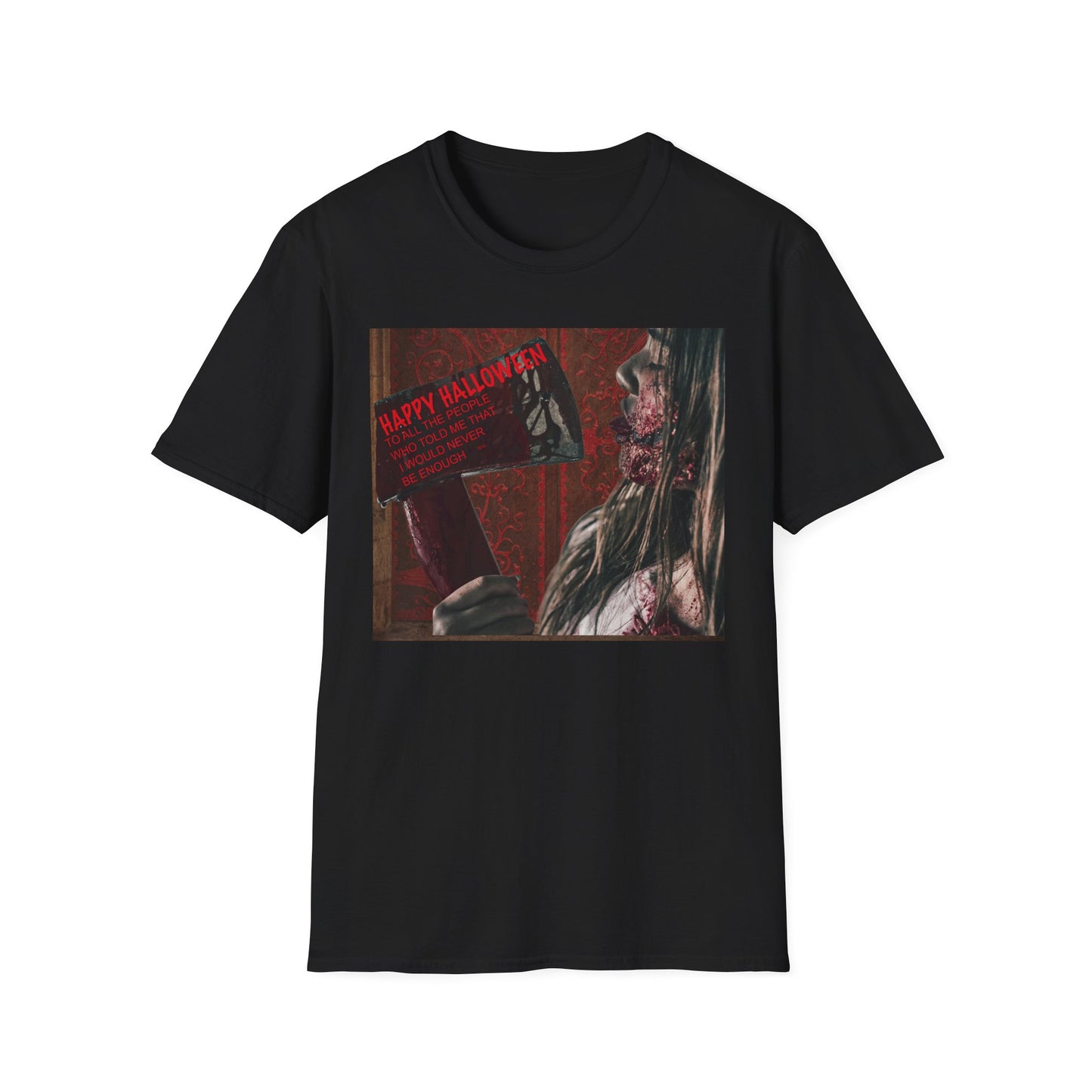 Halloween Horror Movie Axe Girl Unisex T-Shirt, Spooky Gift, Graphic Tee, Halloween Costume, Casual Wear, Men’s & Women’s Tee