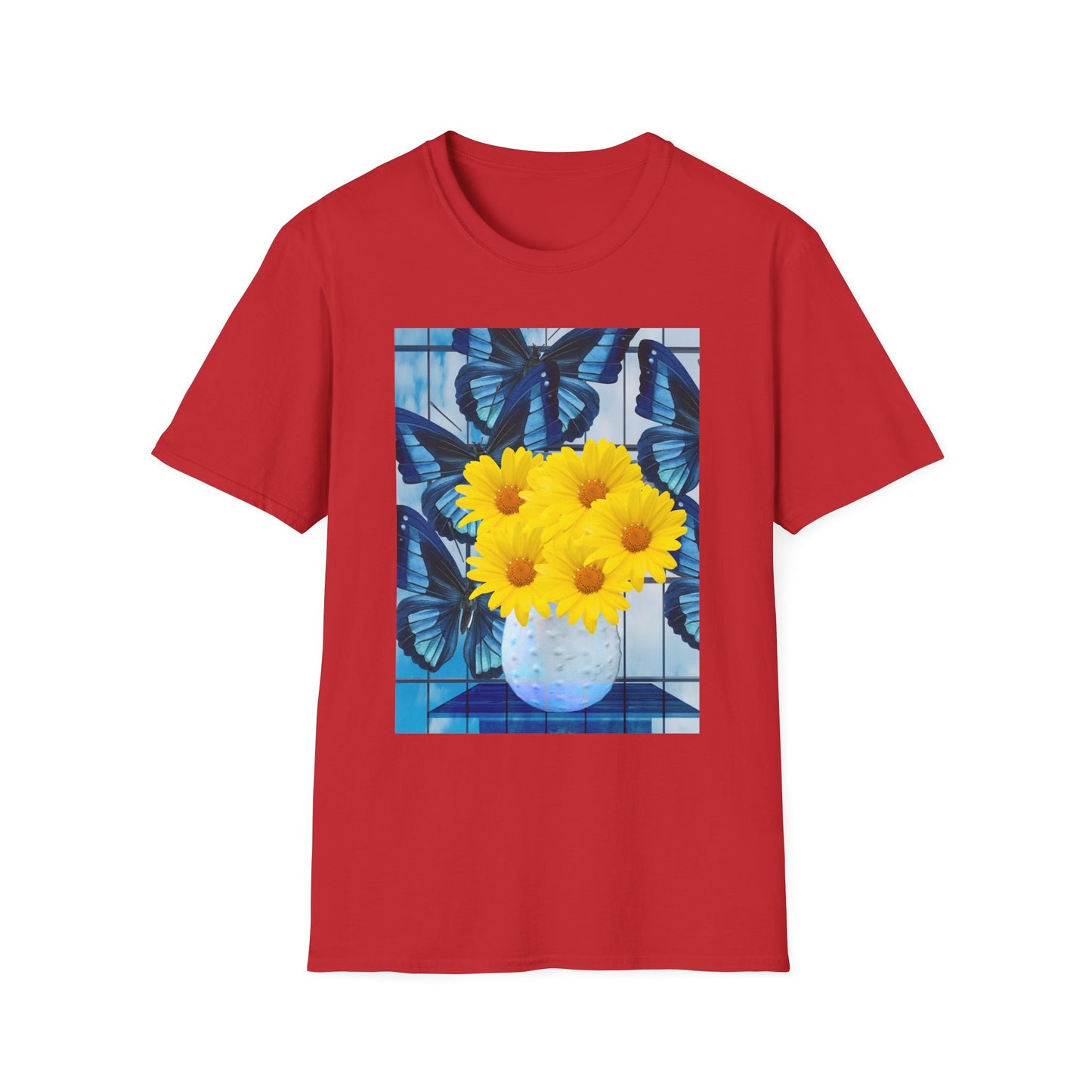 Sunny Blooms Unisex Softstyle T-Shirt, Floral Graphic Tee, Gift for Her, Summer Vibes, Casual Wear, Nature Lover Gift