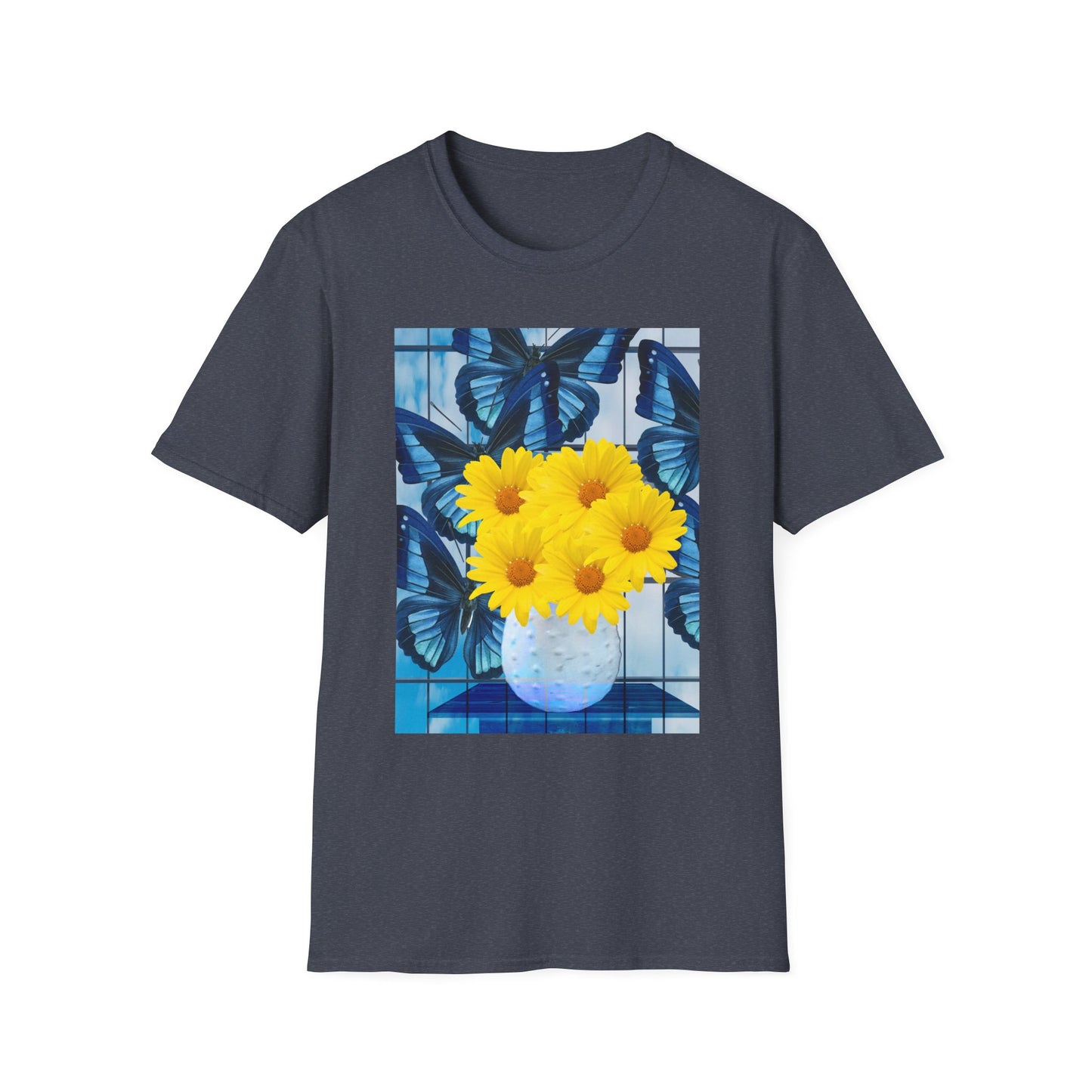 Sunny Blooms Unisex Softstyle T-Shirt, Floral Graphic Tee, Gift for Her, Summer Vibes, Casual Wear, Nature Lover Gift