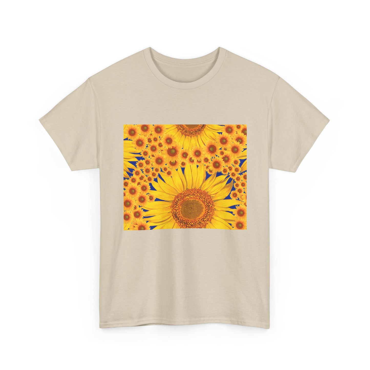 Sunflower Vibes Unisex Heavy Cotton Tee - Perfect for Summer, Nature Lovers, Gardening Celebrations, Casual Wear, Gift Ideas