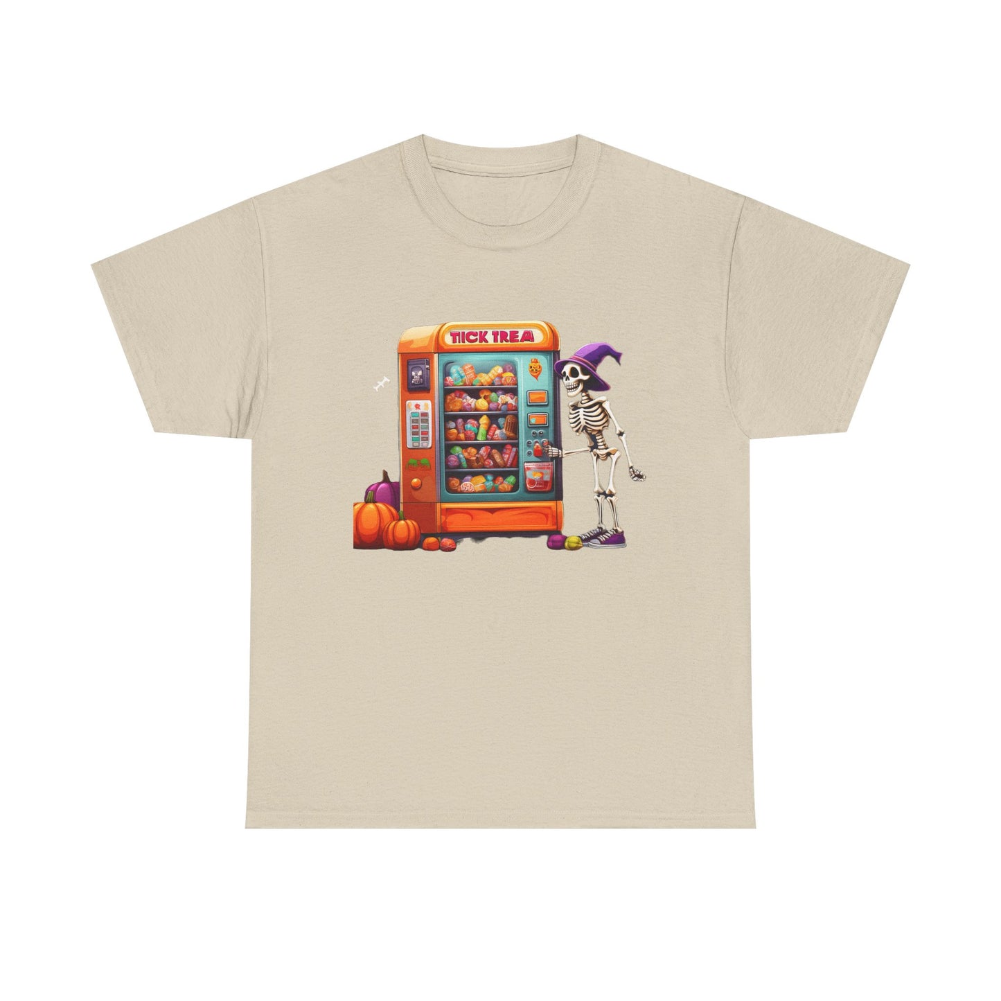 Halloween Skeleton Vending Machine Tee | Unisex Heavy Cotton T-Shirt, Spooky Shirt, Fall Fashion, Trick or Treat Top, Halloween Costume