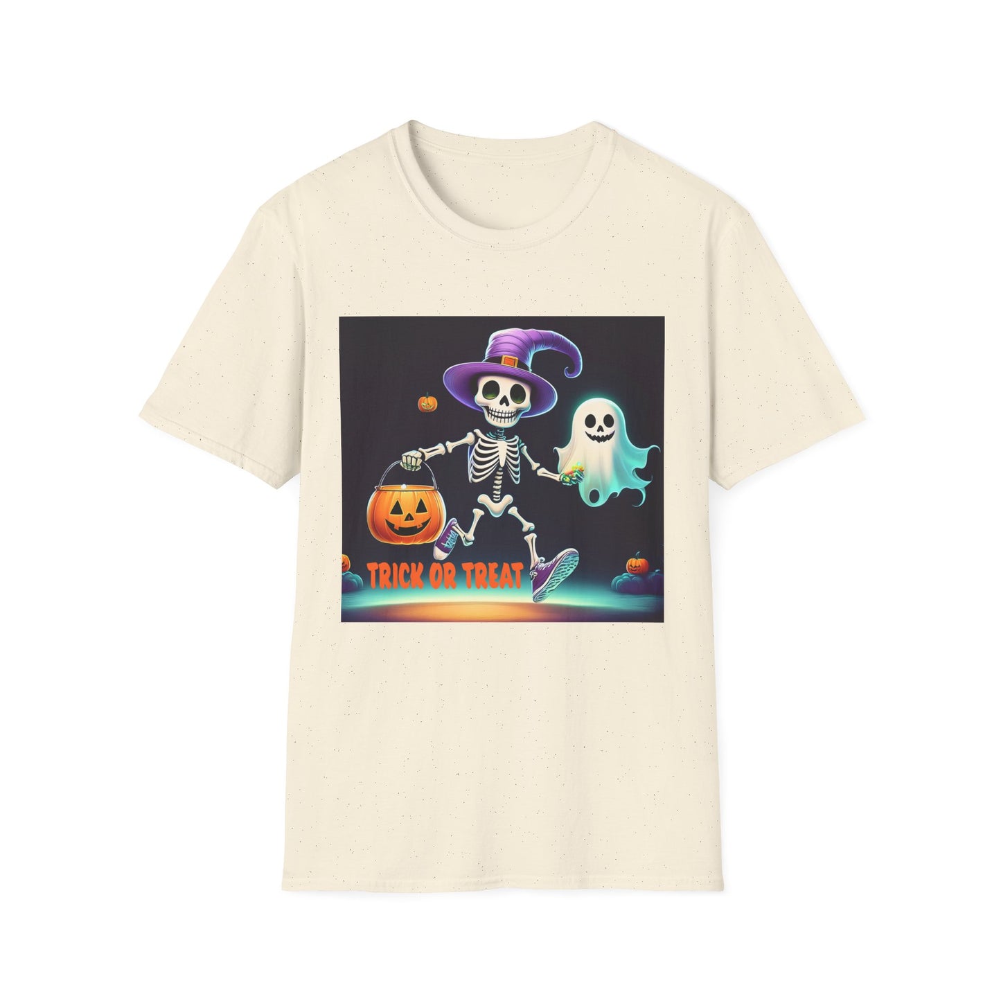 Halloween Skeleton Unisex T-Shirt, Trick or Treat Tee, Spooky Season Apparel, Ghost Theme Shirt, Halloween Costume Top