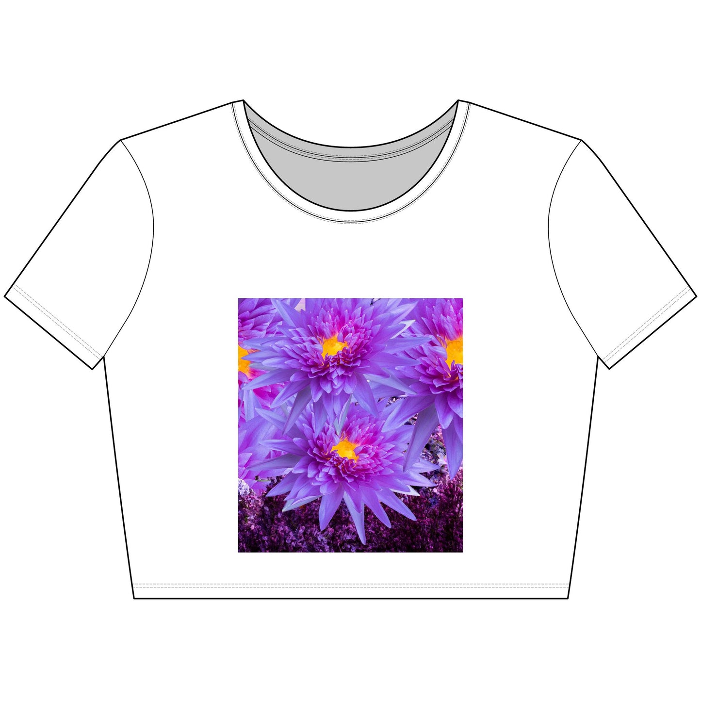 Purple flowers bloomWomen’s Poly-Cotton Crop Tee