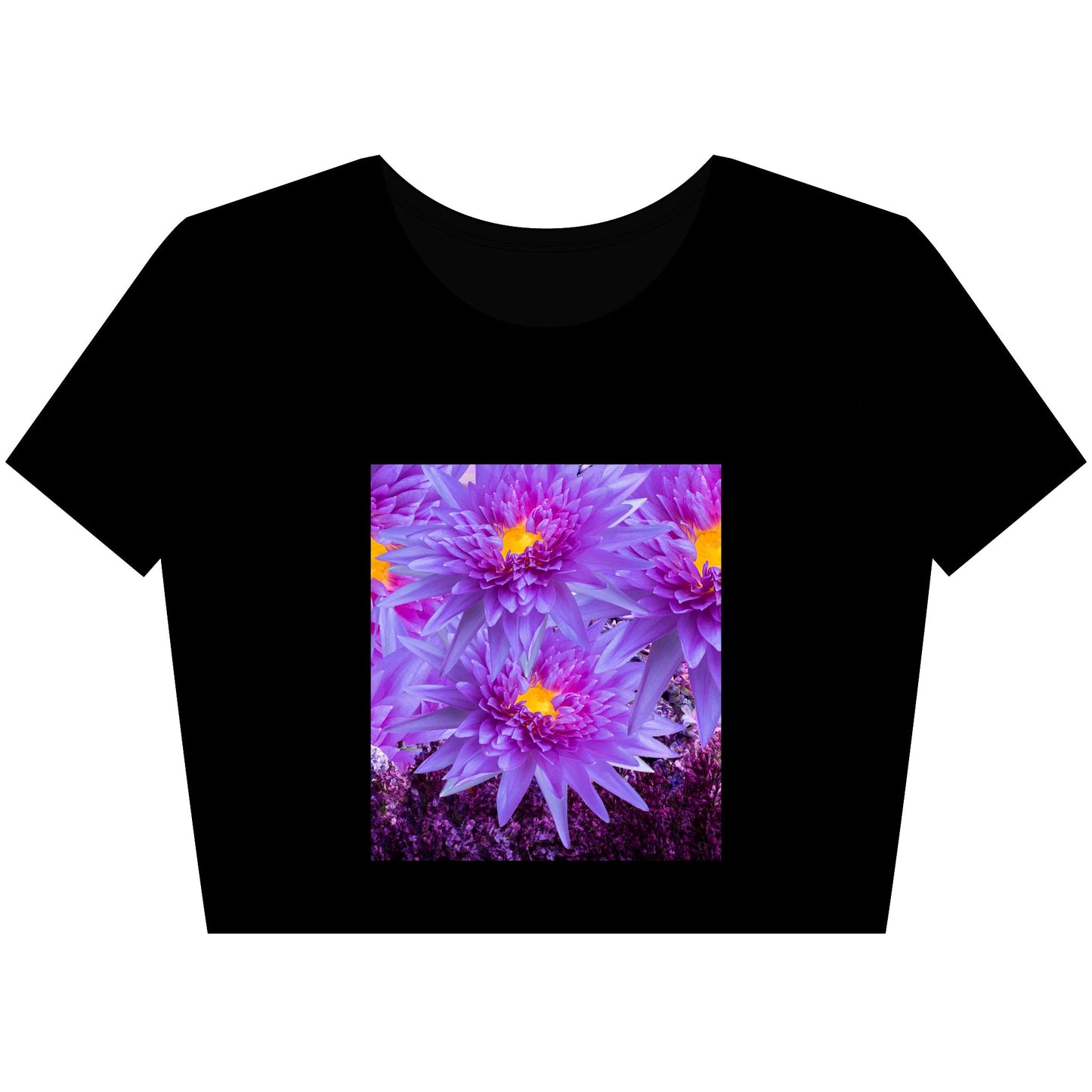 Purple flowers bloomWomen’s Poly-Cotton Crop Tee