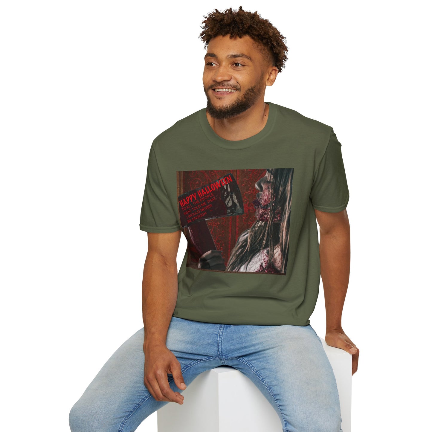 Halloween Horror Movie Axe Girl Unisex T-Shirt, Spooky Gift, Graphic Tee, Halloween Costume, Casual Wear, Men’s & Women’s Tee