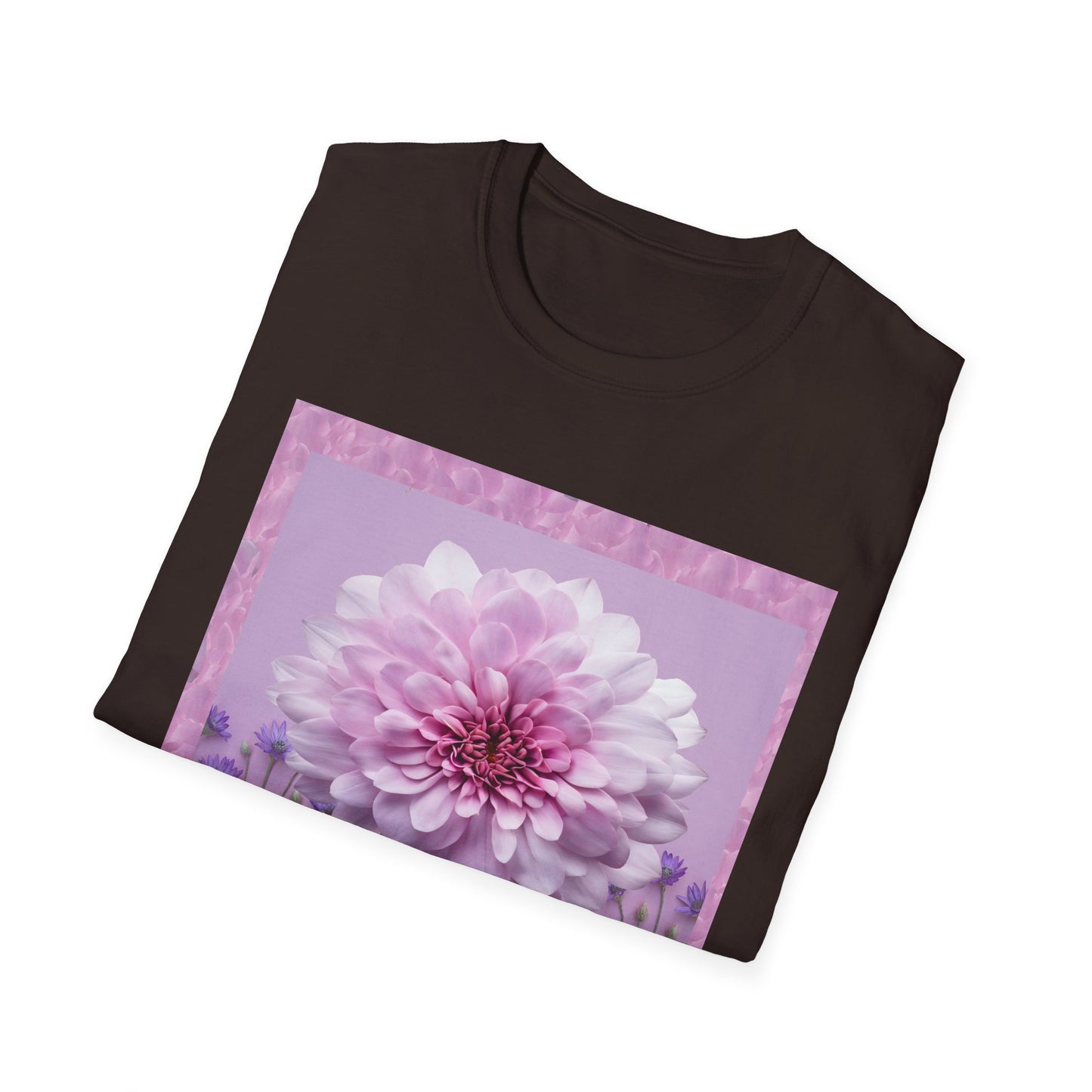Pink Floral Art Unisex T-Shirt, Softstyle Tee, Summer Fashion, Gift for Her, Floral Shirt, Casual Wear