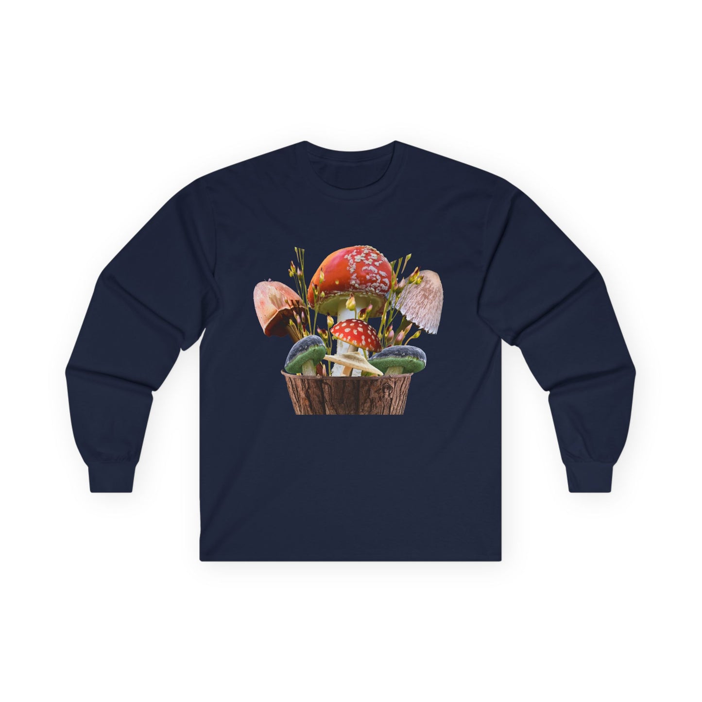 Whimsical Mushroom Long Sleeve Tee | Nature Lover Gift, Fall Fashion, Unisex Tee, Eco-Conscious Style, Cozy Everyday Wear