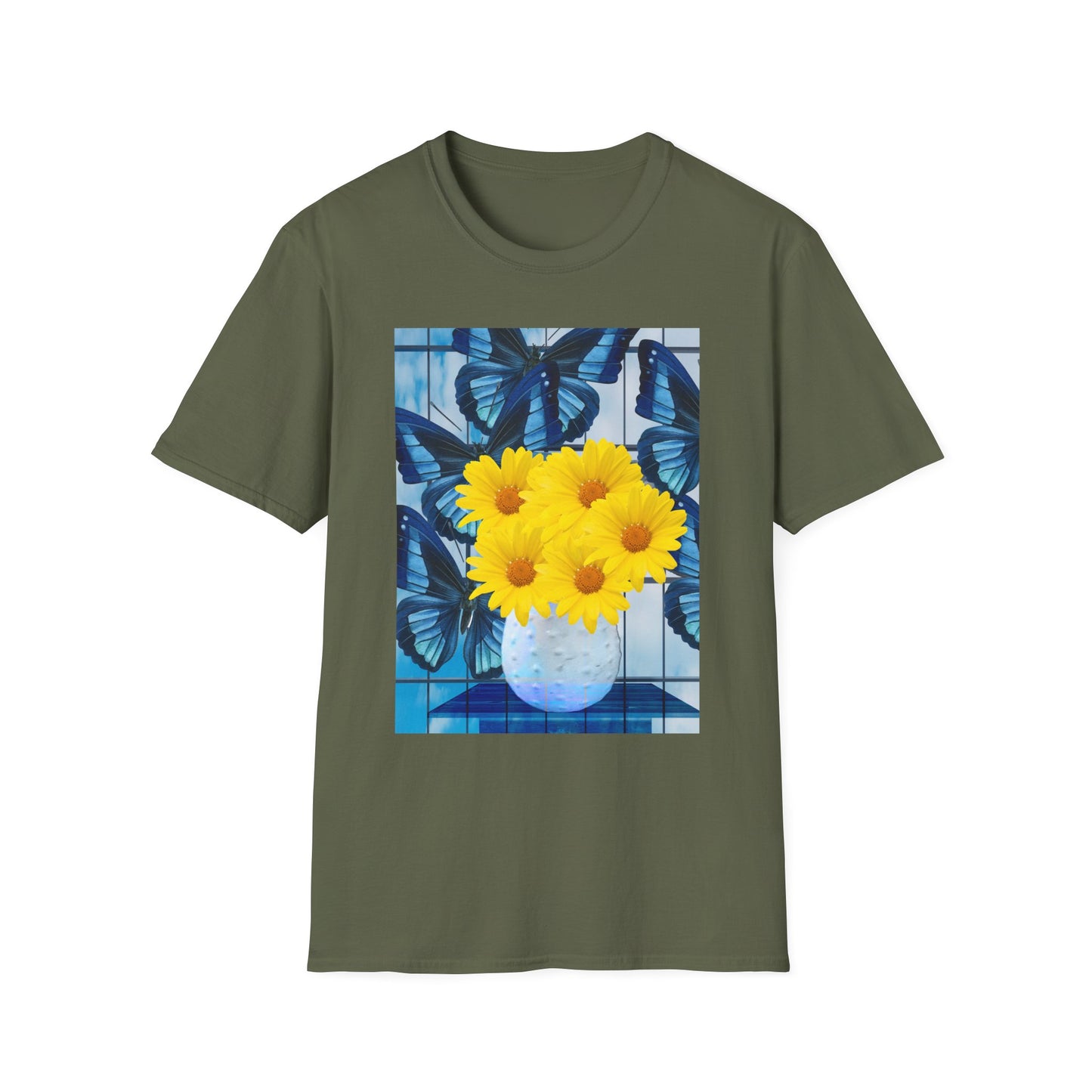 Sunny Blooms Unisex Softstyle T-Shirt, Floral Graphic Tee, Gift for Her, Summer Vibes, Casual Wear, Nature Lover Gift