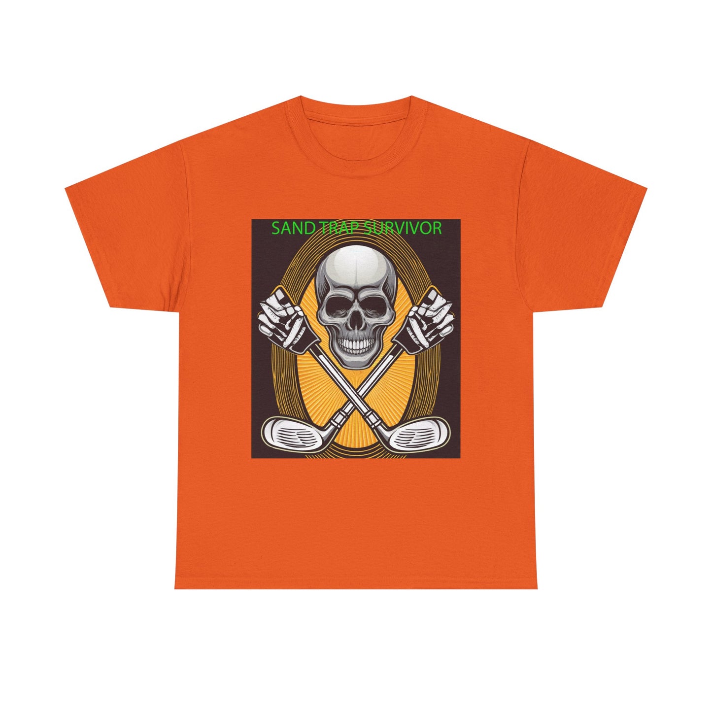 Golf Survivor Skull Tee, Unisex Heavy Cotton T-Shirt, Perfect Gift for Golf Lovers, Sports Apparel, Casual Wear, Skull Design