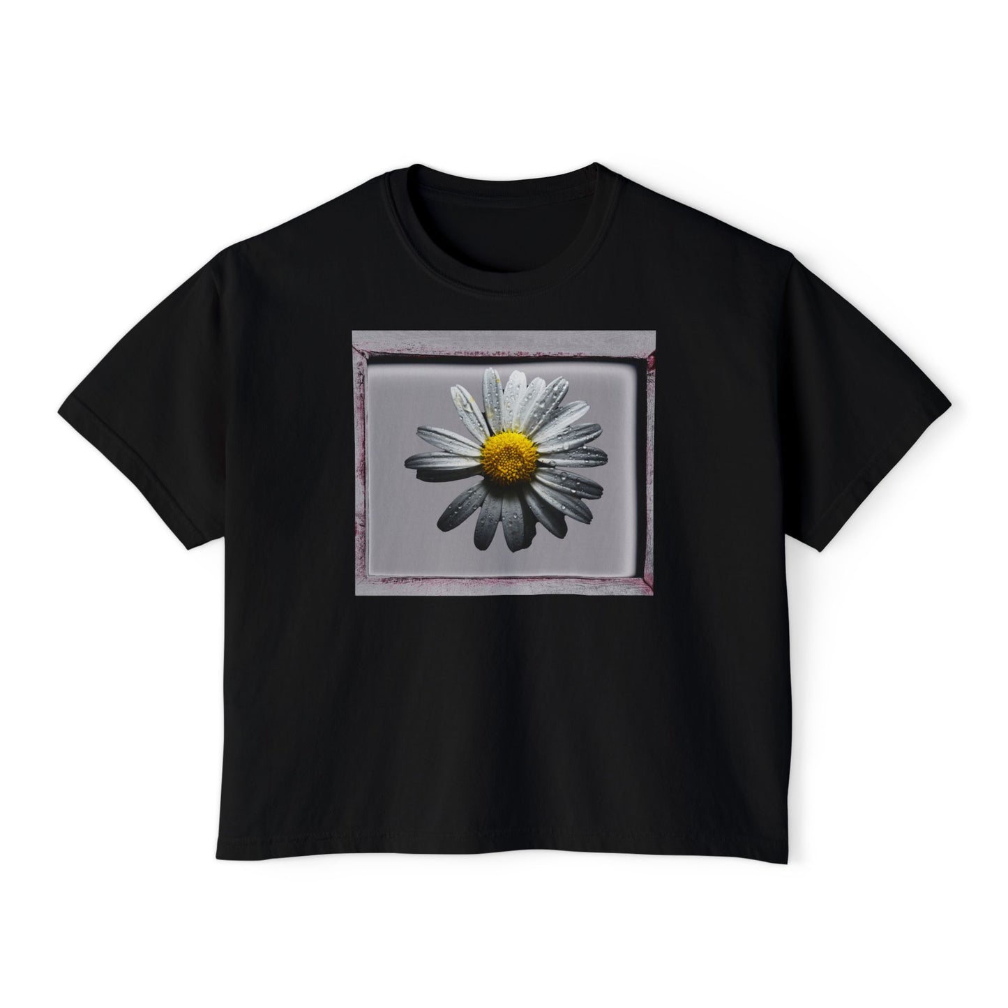 Daisy Floral Women's Boxy Tee, Relaxed Summer Top, Casual Wear, Gift for Her, Spring Fashion, Feminine Style