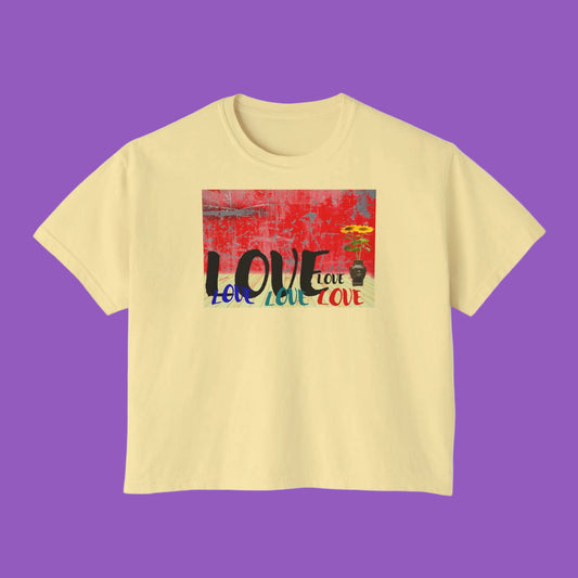 Colorful Love Boxy Tee, Love T-Shirt