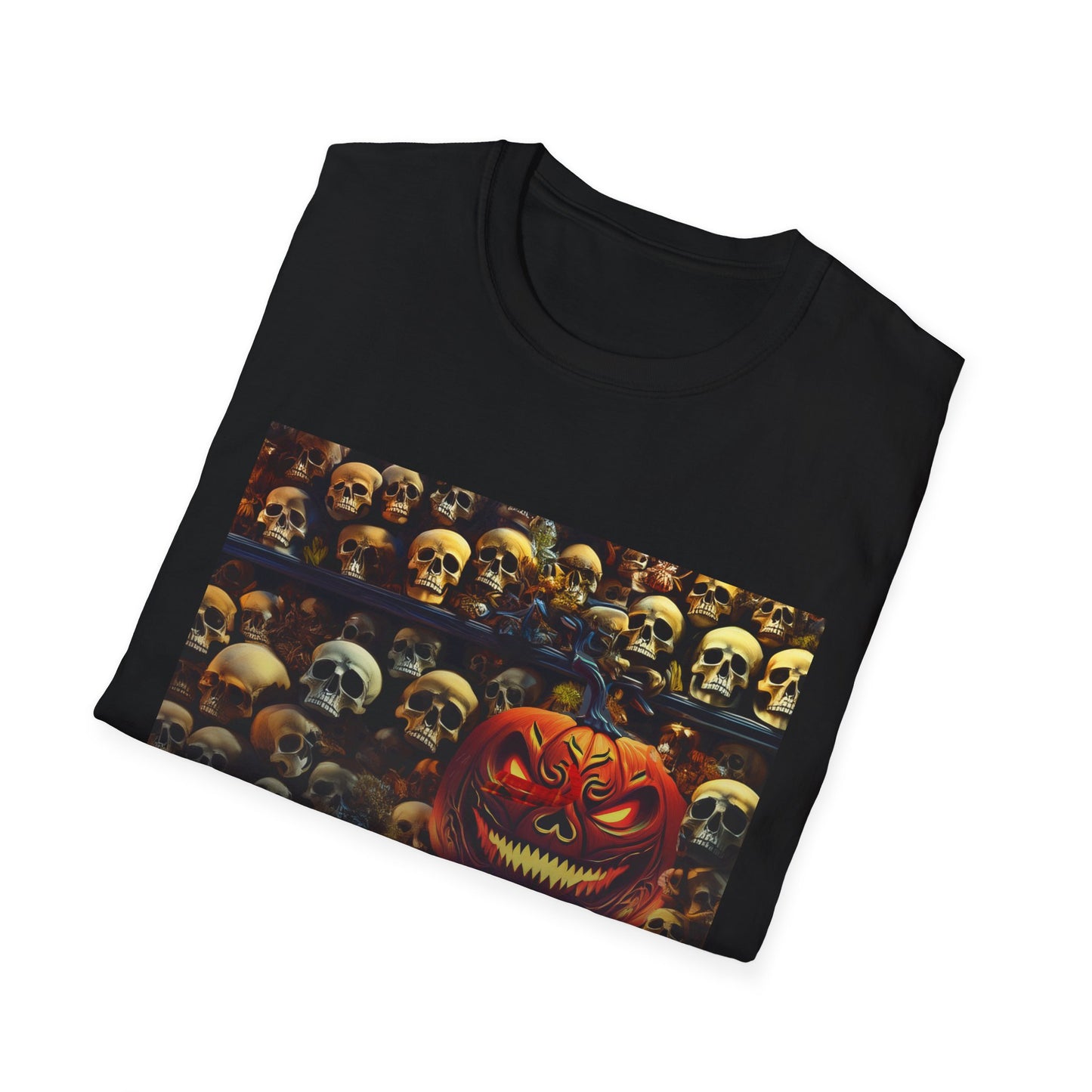 Halloween Dead Mans Party Tee, Unisex Softstyle T-Shirt, Skull Graphic Shirt, Casual Halloween Outfit, Spooky Season Apparel, Horror Fan Gift