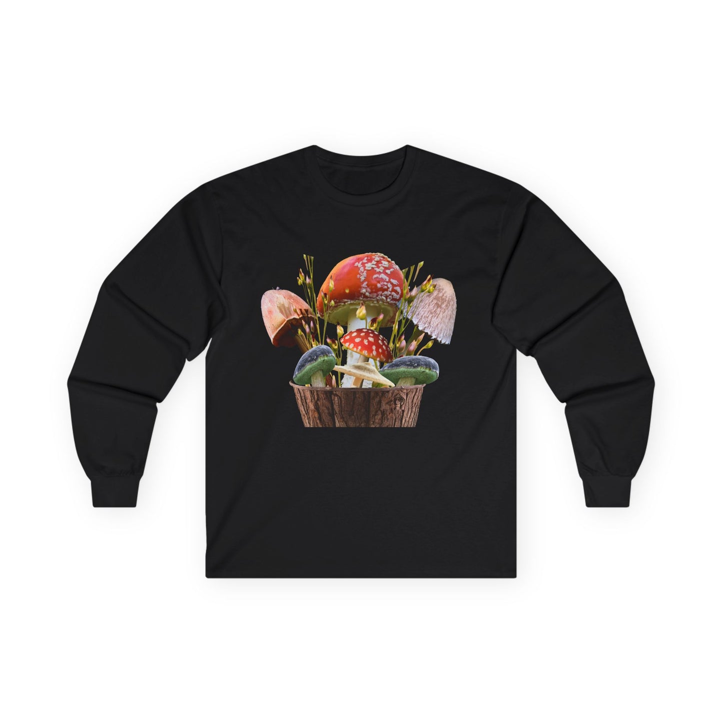 Whimsical Mushroom Long Sleeve Tee | Nature Lover Gift, Fall Fashion, Unisex Tee, Eco-Conscious Style, Cozy Everyday Wear