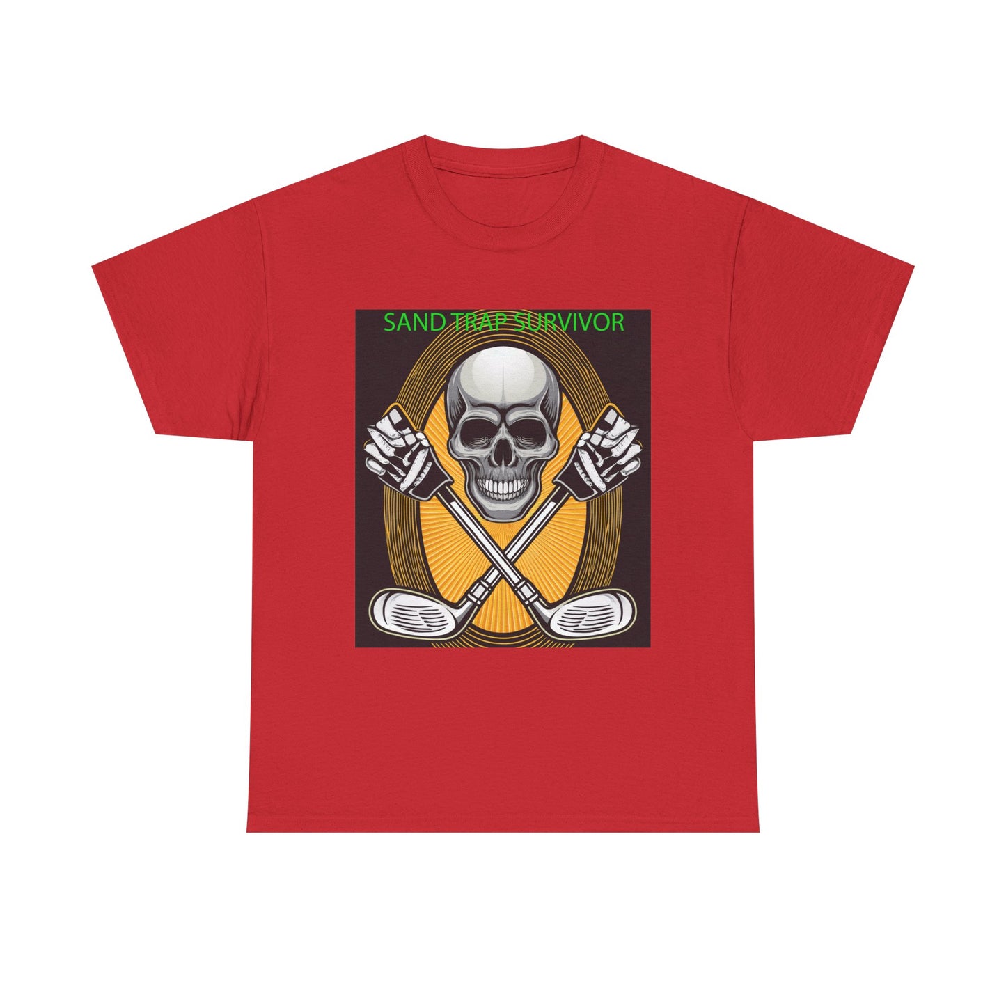 Golf Survivor Skull Tee, Unisex Heavy Cotton T-Shirt, Perfect Gift for Golf Lovers, Sports Apparel, Casual Wear, Skull Design