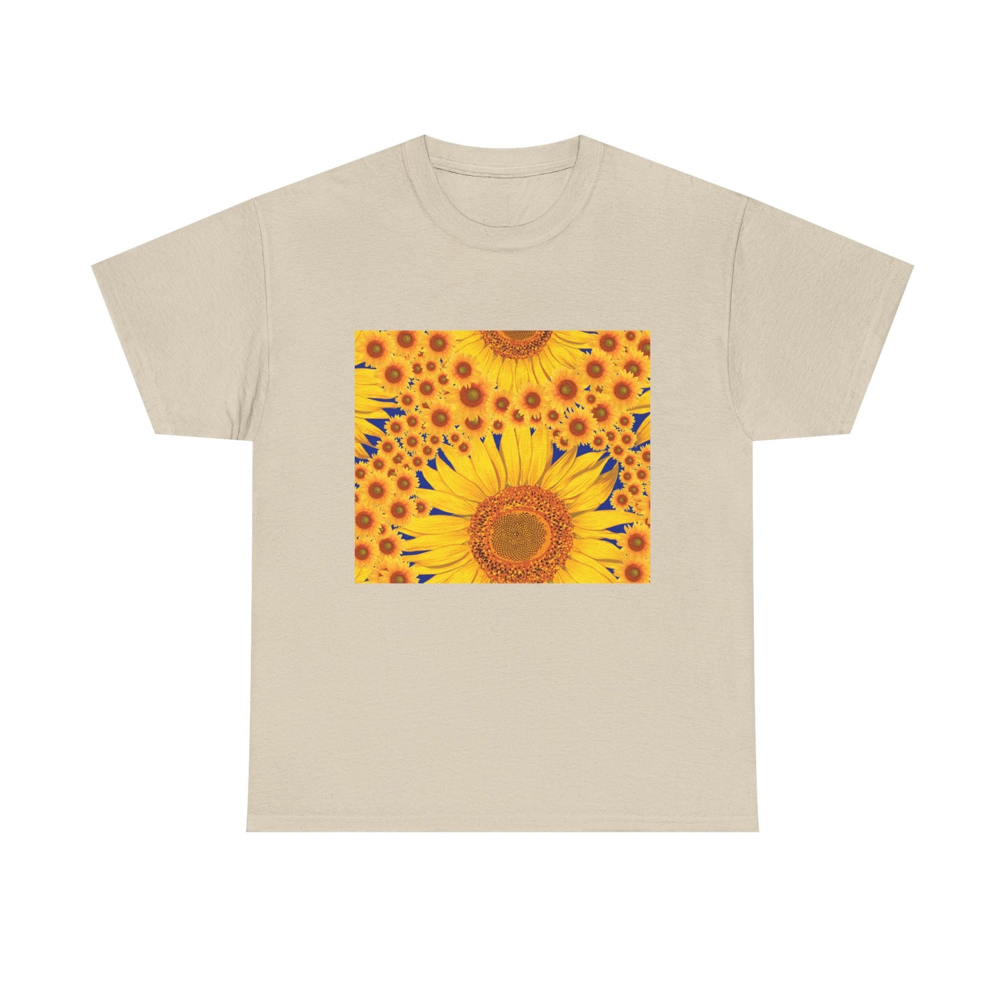 Sunflower Vibes Unisex Heavy Cotton Tee - Perfect for Summer, Nature Lovers, Gardening Celebrations, Casual Wear, Gift Ideas