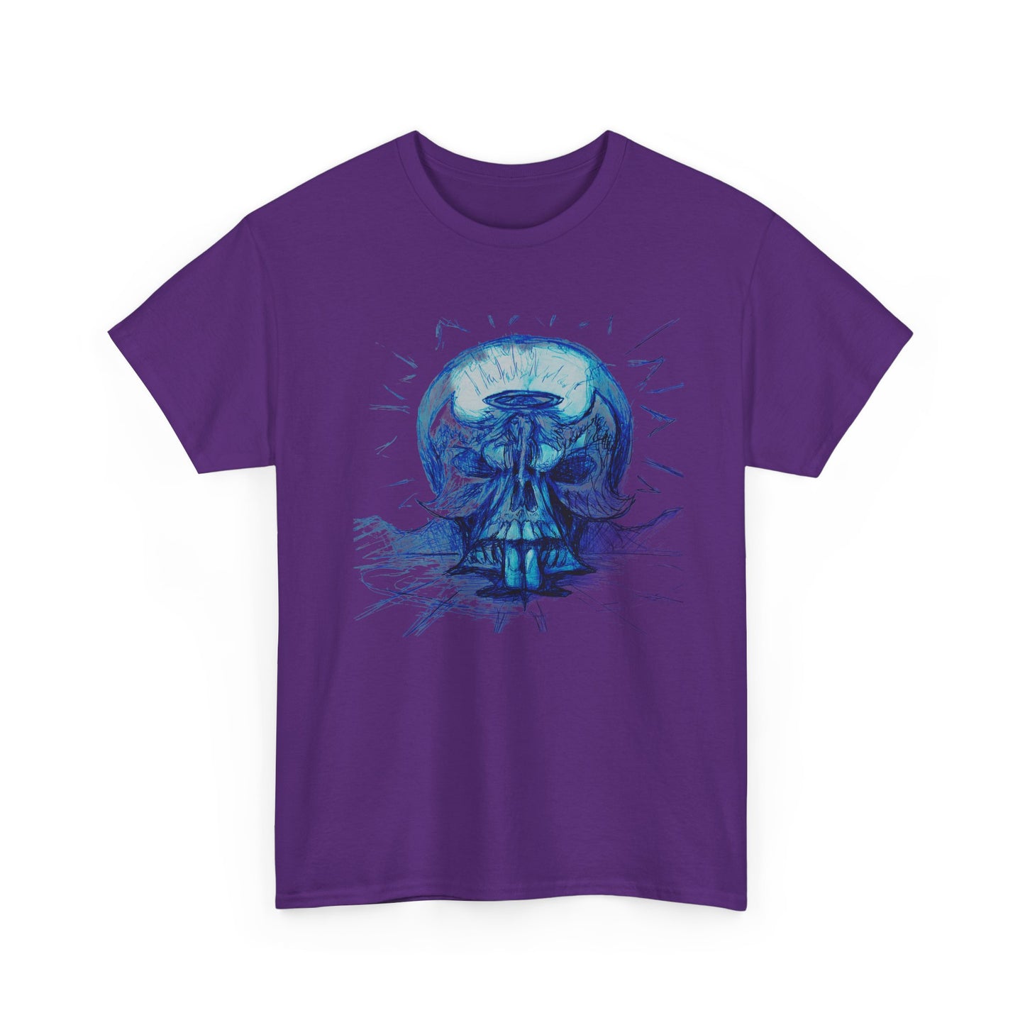 Copy of Skull Moon Tee — Blue Haunted Skull Graphic T-Shirt