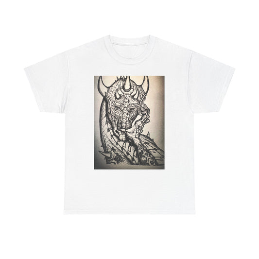Dragon Art Unisex Heavy Cotton Tee, Graphic Tee, Unique Gift, Casual Wear, Fantasy Clothing, Art Inspired Shirt