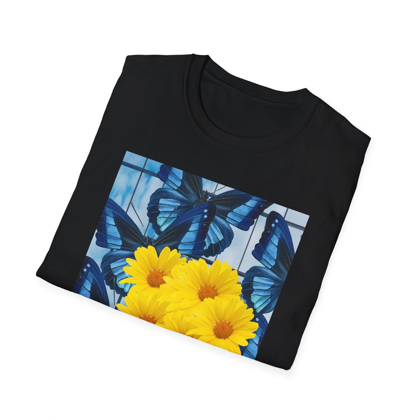 Sunny Blooms Unisex Softstyle T-Shirt, Floral Graphic Tee, Gift for Her, Summer Vibes, Casual Wear, Nature Lover Gift