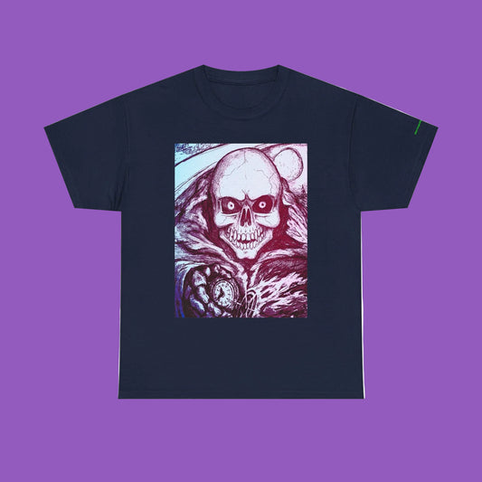 Time Keeper Skull Graphic Unisex Heavy Cotton Tee