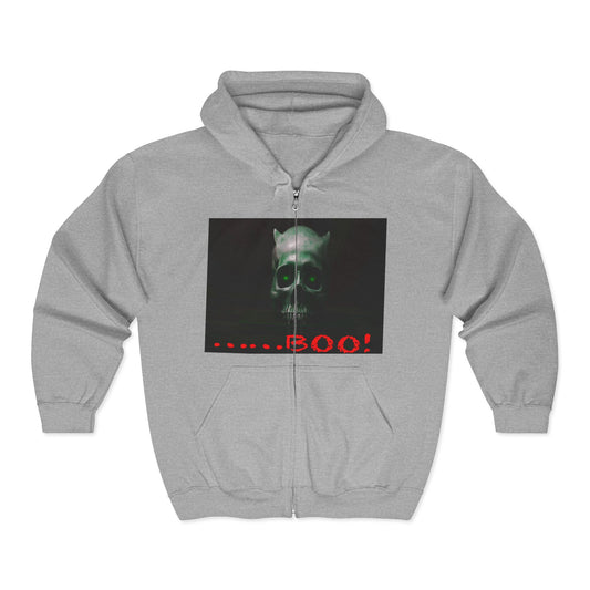 Dark Green Eyed Demon Full Zip Hooded Sweatshirt