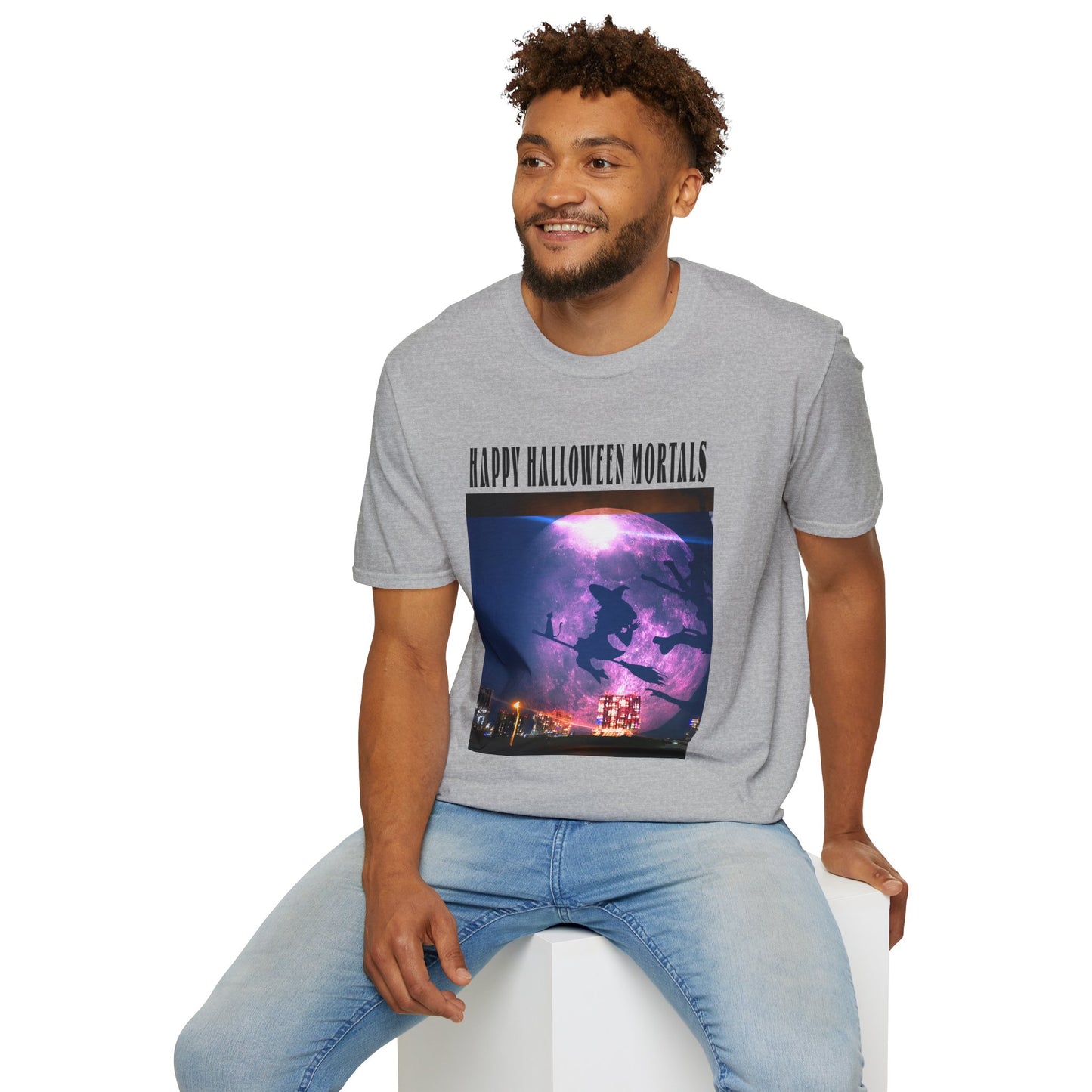 Halloween Graphic Tee, Witch Unisex Softstyle T-Shirt, Spooky Apparel, Trick or Treat Shirt, Halloween Gifts, Fall Fashion