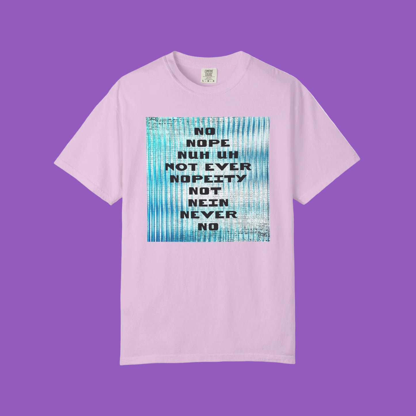 Nope Graphic T-Shirt — Retro Blue Tie-Dye Statement Tee