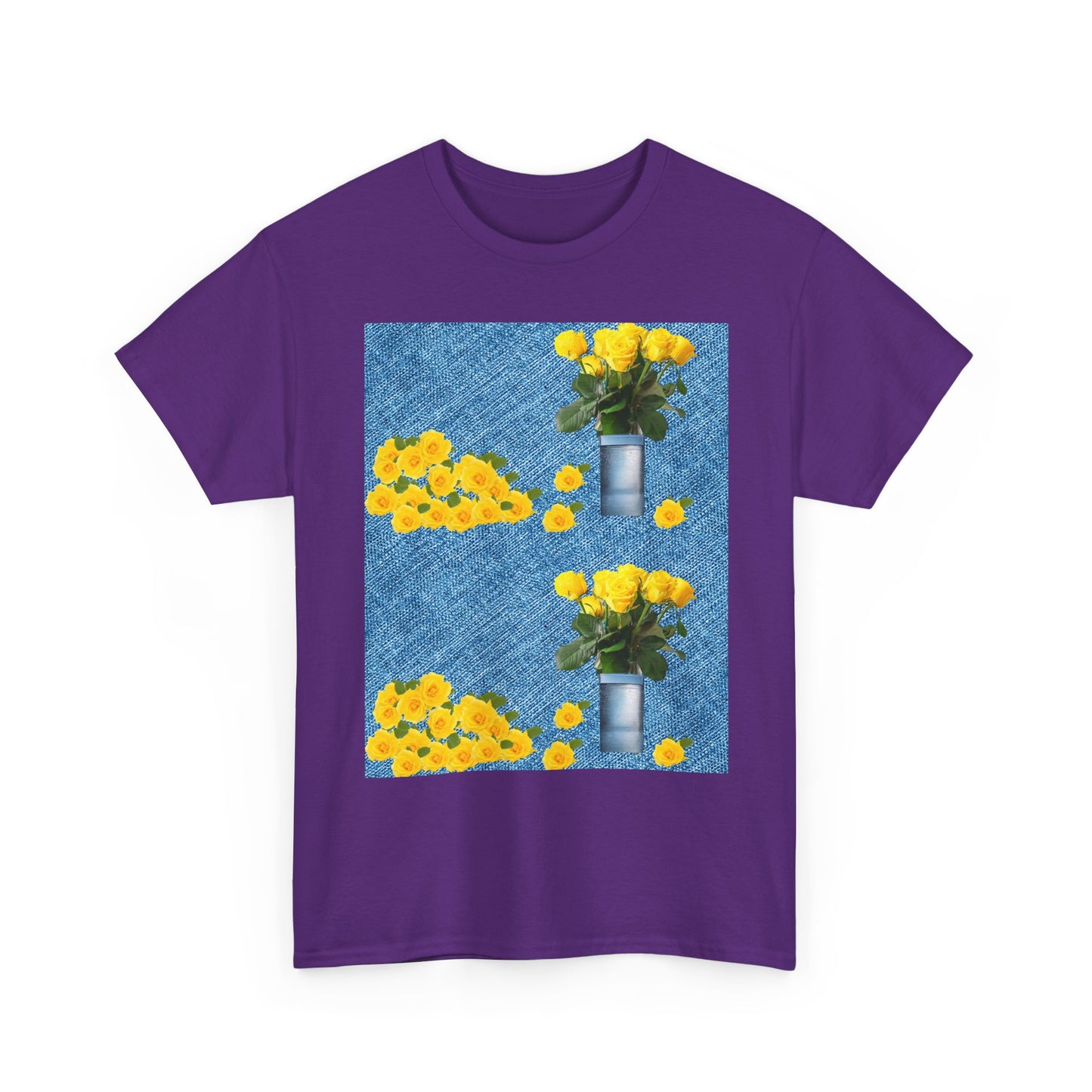 Sunflower double the pretty Bouquet Unisex Heavy Cotton Tee, Floral Graphic Tee, Casual Wear, Gift for Her, Summer Fashion, Eco-Friendly T-Shirt