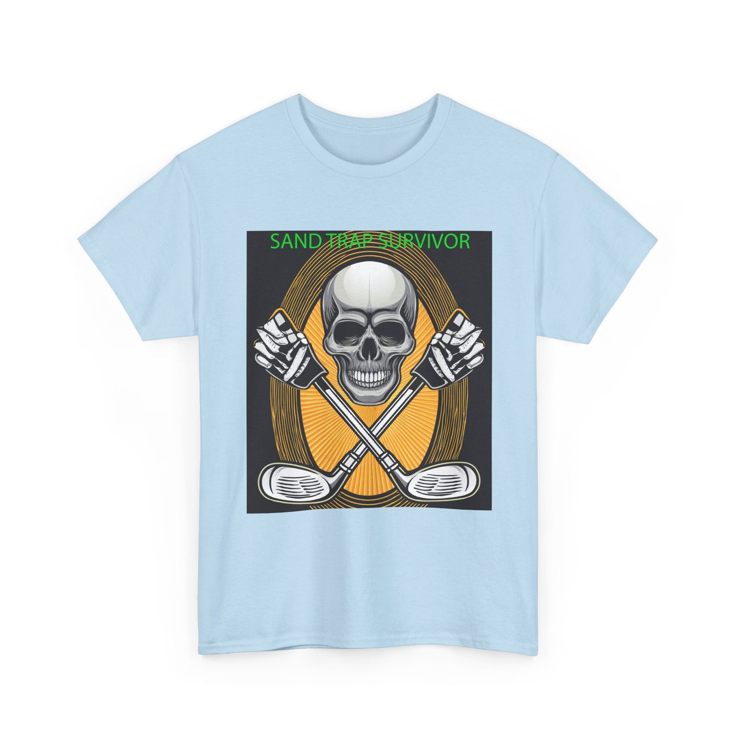 Golf Survivor Skull Tee, Unisex Heavy Cotton T-Shirt, Perfect Gift for Golf Lovers, Sports Apparel, Casual Wear, Skull Design